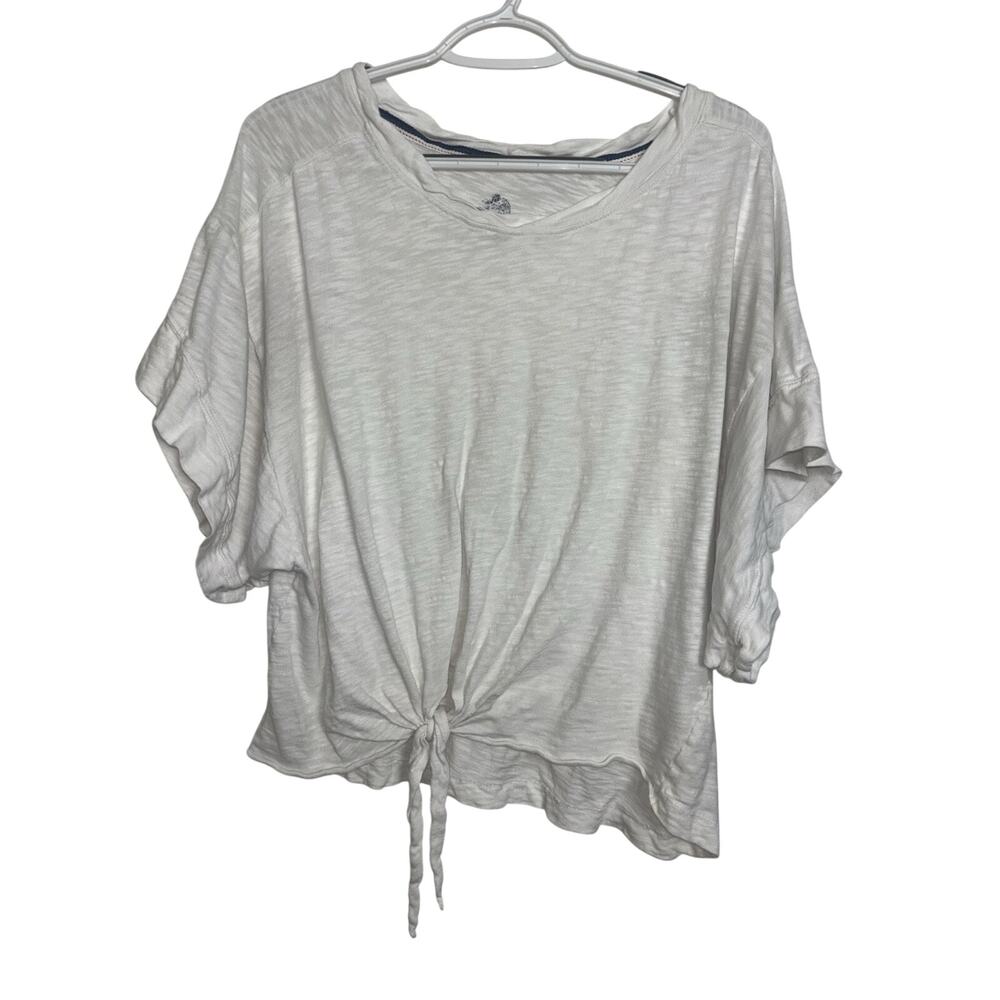 Anthropologie Pilcro White Shelley Tie Tee Cotton Oversized S Slouchy